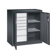 Tool cabinet with revolving doors - 7 drawers & 2 shelves (C..